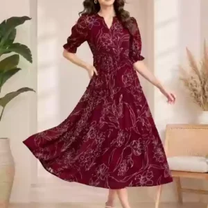 Women’s Tiered Printed Midi Dress
