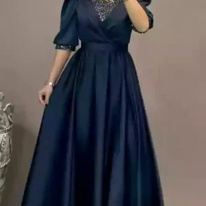 Elegant Square Neck Maxi Gown